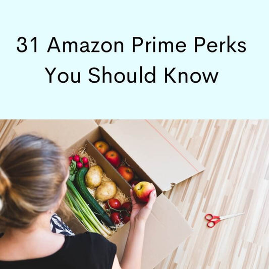 Woman sorting grocery delivery box of vegetables.