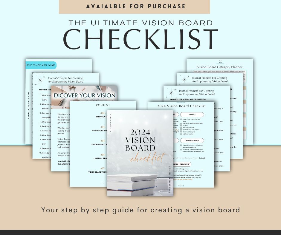 Vision Board  Checklist | Digital PDF | Step By Step Planner